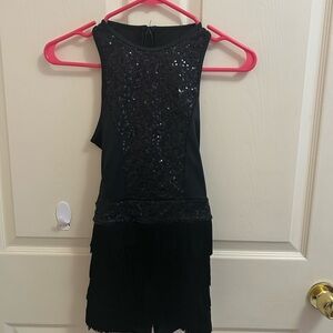 Weissman Black Sequin Halter Sheath Costume
